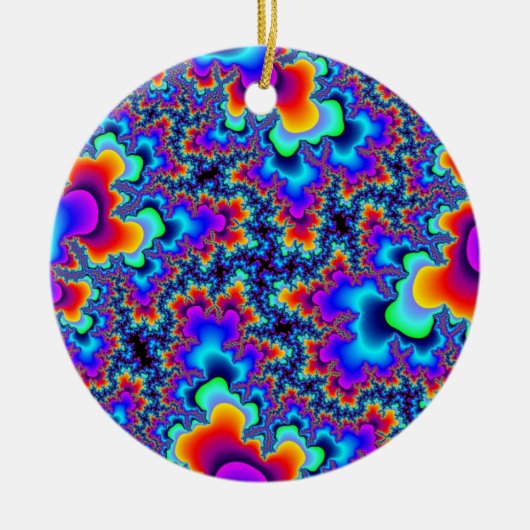 Rainbow Fractal Keramisch Ornament (Voorkant)