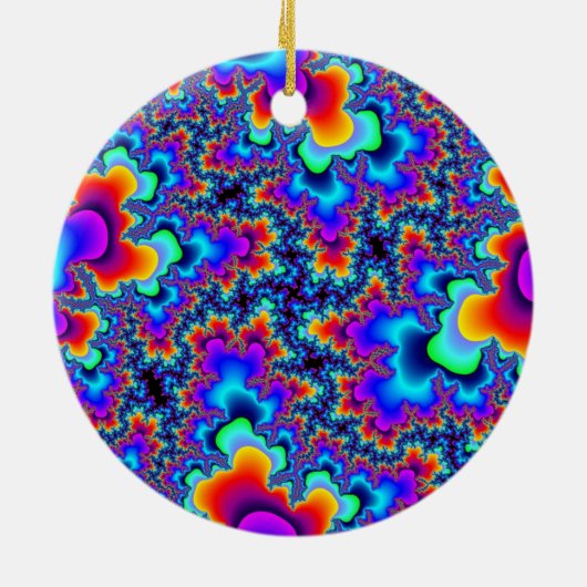 Rainbow Fractal Keramisch Ornament (Achterkant)