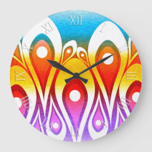Rainbow Fractal Lace Dream Wall Clock Grote Klok