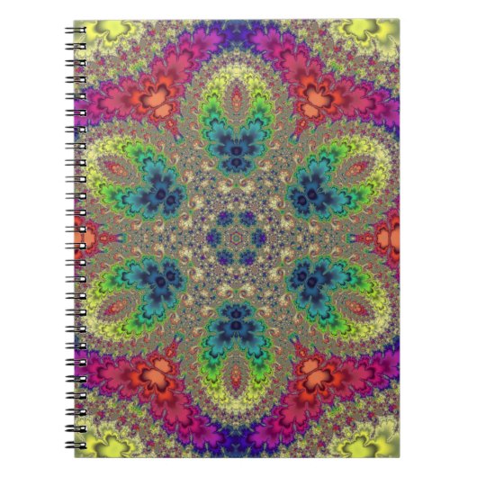Rainbow Fractal Mandala Notitieboek (Voorkant)