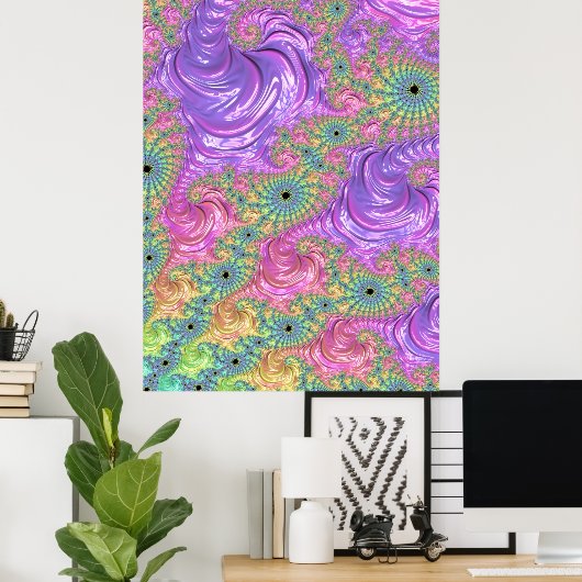 Rainbow Fractal Poster (Thuiskantoor)