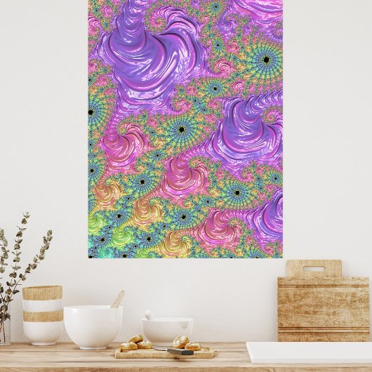 Rainbow Fractal Poster (Keuken)