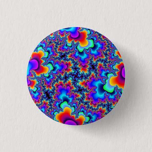 Rainbow Fractal Ronde Button 3,2 Cm (Voorkant)