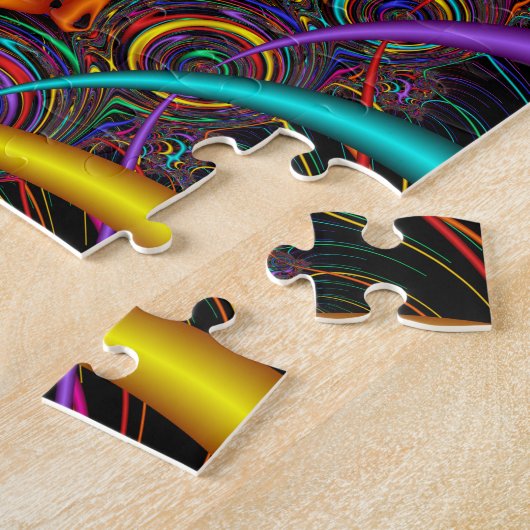 Rainbow Fractal Spiral Rainbow Pattern Legpuzzel (Zijkant)