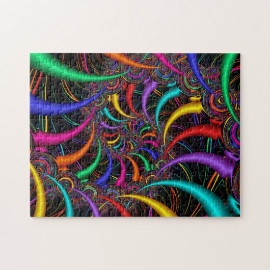 Rainbow Fractal Spiral Rainbow Pattern Legpuzzel (Horizontaal)