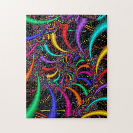 Rainbow Fractal Spiral Rainbow Pattern Legpuzzel (Verticaal)