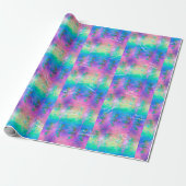 Rainbow Fractal Stropdas-Dye Snowflake Merry Kerst Cadeaupapier (Uitgerold)