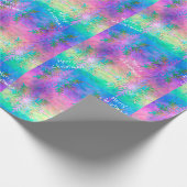 Rainbow Fractal Stropdas-Dye Snowflake Merry Kerst Cadeaupapier (Hoek)