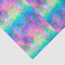 Rainbow Fractal Tie-Dye Snowflake Merry Christmas Tissuepapier