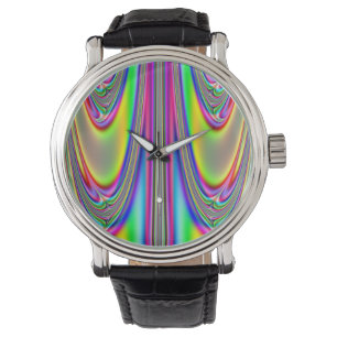 Rainbow Fractal Watch smelten Horloge