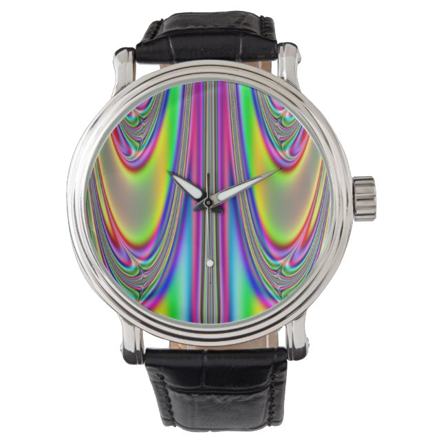 Rainbow Fractal Watch smelten Horloge (Voorkant)