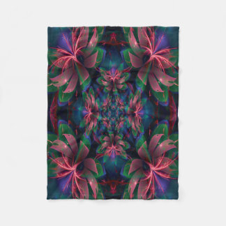 Rainbow Fractal Water Lily in een huis van spiegel Fleece Deken