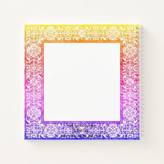 Rainbow Framed Kleurrijke Bewerkbare Boho Notitieboek (Achterkant)