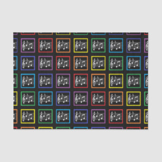 Rainbow Framed Musical Squares Black Tissuepapier