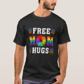 Rainbow Free mama Hugs Daisy Heart LGBT Pride Moth T-shirt (Voorkant)