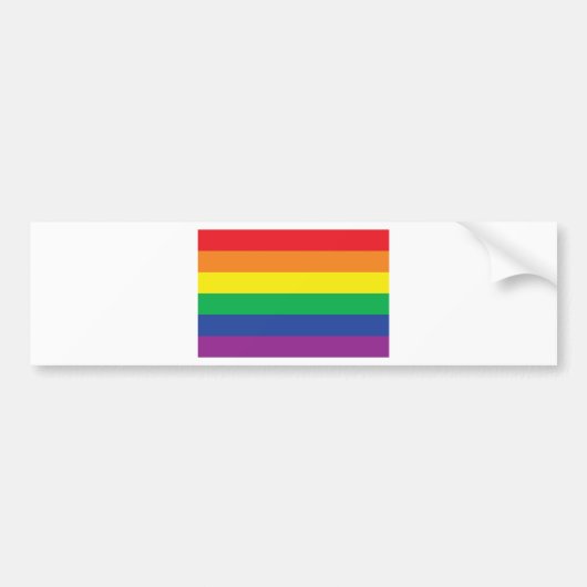 Rainbow Freedom Gay Pride Flag Symbool Bumpersticker (Voorkant)