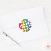 Rainbow Frenchie aannemen Ronde Sticker (Envelop)