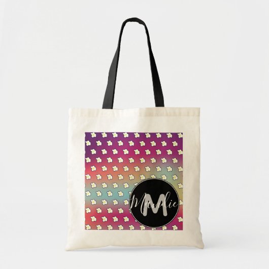 Rainbow Fried Eggs Cute Name Library Books Tote Bag (Voorkant)