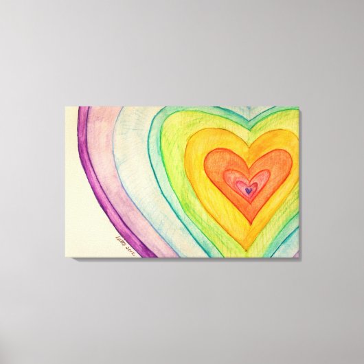 Rainbow Friendship Hearts Canvas Art Paintings (Voorkant)
