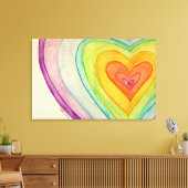 Rainbow Friendship Hearts Canvas Art Paintings (Insitu (Woonkamer))