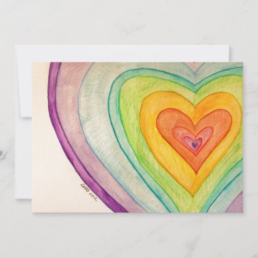 Rainbow Friendship Hearts Invite of Invitation Kaart (Voorkant)