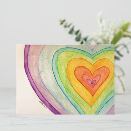 Rainbow Friendship Hearts Invite of Invitation Kaart (Staand voorkant)