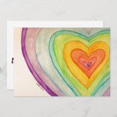 Rainbow Friendship Hearts Invite of Invitation Kaart (Voorkant / Achterkant)