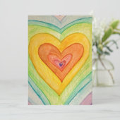Rainbow Friendship Hearts Invites or Invites Kaart (Staand voorkant)