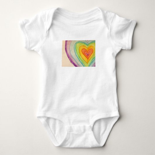 Rainbow Friendship Hearts Love Custom Art Bodysuit (Voorkant)