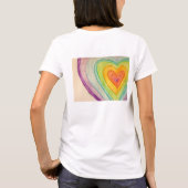 Rainbow Friendship Hearts Love Custom Art T-Shirts (Achterkant)
