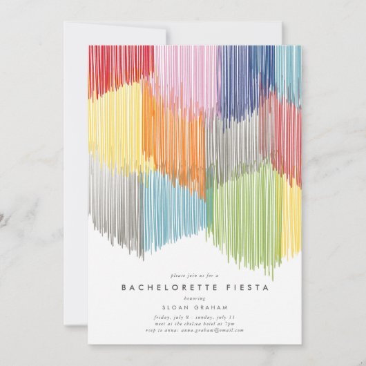 Rainbow Fringe Bachelorette Party Uitnodiging (Voorkant)