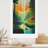 Rainbow Frog Art Poster (Keuken)