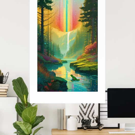 Rainbow Frog Art Poster (Thuiskantoor)