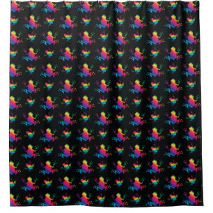 Rainbow Frog Pattern Douchegordijn