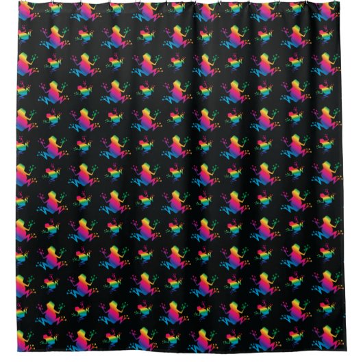 Rainbow Frog Pattern Douchegordijn (Voorkant)