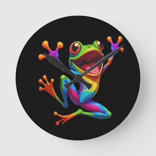 Rainbow Frog Ronde Klok (Voorkant)