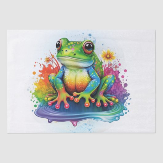 Rainbow Frog Waterverf Tissuepapier (Voorkant)