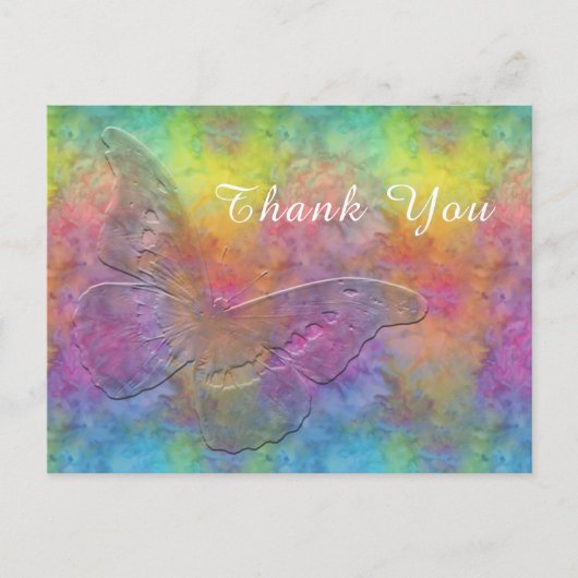 [Rainbow Frost] Meerkleurige Tie-Dye met Vlinder Briefkaart (Voorkant)