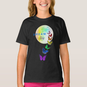 Rainbow Full Moon en Butterflies Dream Big T-shirt