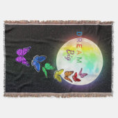 Rainbow Full Moon & Rainbow Butterflies Dream Big Deken (Voorkant)