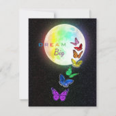 Rainbow Full Moon & Rainbow Butterflies Dream Big Kaart (Voorkant)
