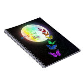 Rainbow Full Moon & Rainbow Butterflies Dream Big Notitieboek (Rechterzijde)