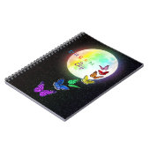 Rainbow Full Moon & Rainbow Butterflies Dream Big Notitieboek (Linkerzijde)