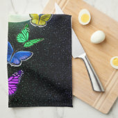 Rainbow Full Moon & Rainbow Butterflies Dream Big Theedoek (Quarter Fold)