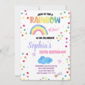 Rainbow Fun Girl Birthday Party Pastel Confetti Kaart (Voorkant)