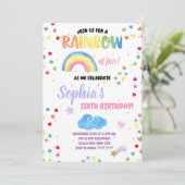 Rainbow Fun Girl Birthday Party Pastel Confetti Kaart (Staand voorkant)