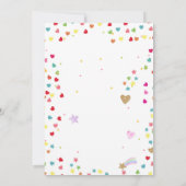 Rainbow Fun Girl Birthday Party Pastel Confetti Kaart (Achterkant)