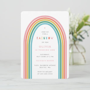 Rainbow Fun, verjaardagsfeest van het Kind Peach I Kaart