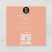 Rainbow Funky SCANDI HART REGENBOOG BABYSITTER Vierkante Visitekaartje (Achterkant)