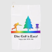 Rainbow Funny Disc Golf Putting Tree Obstakel Golfhanddoek (Voorkant)